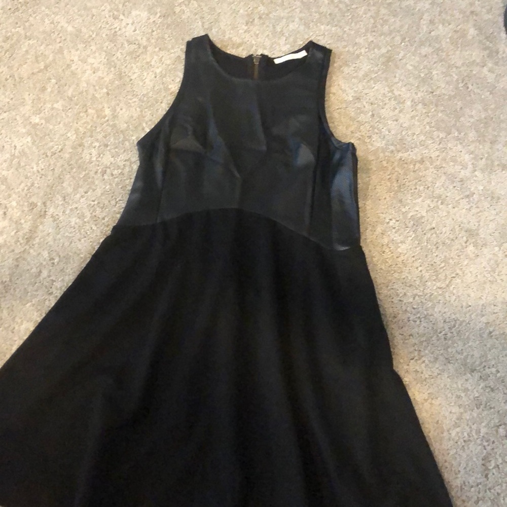 Black dress- leather on top